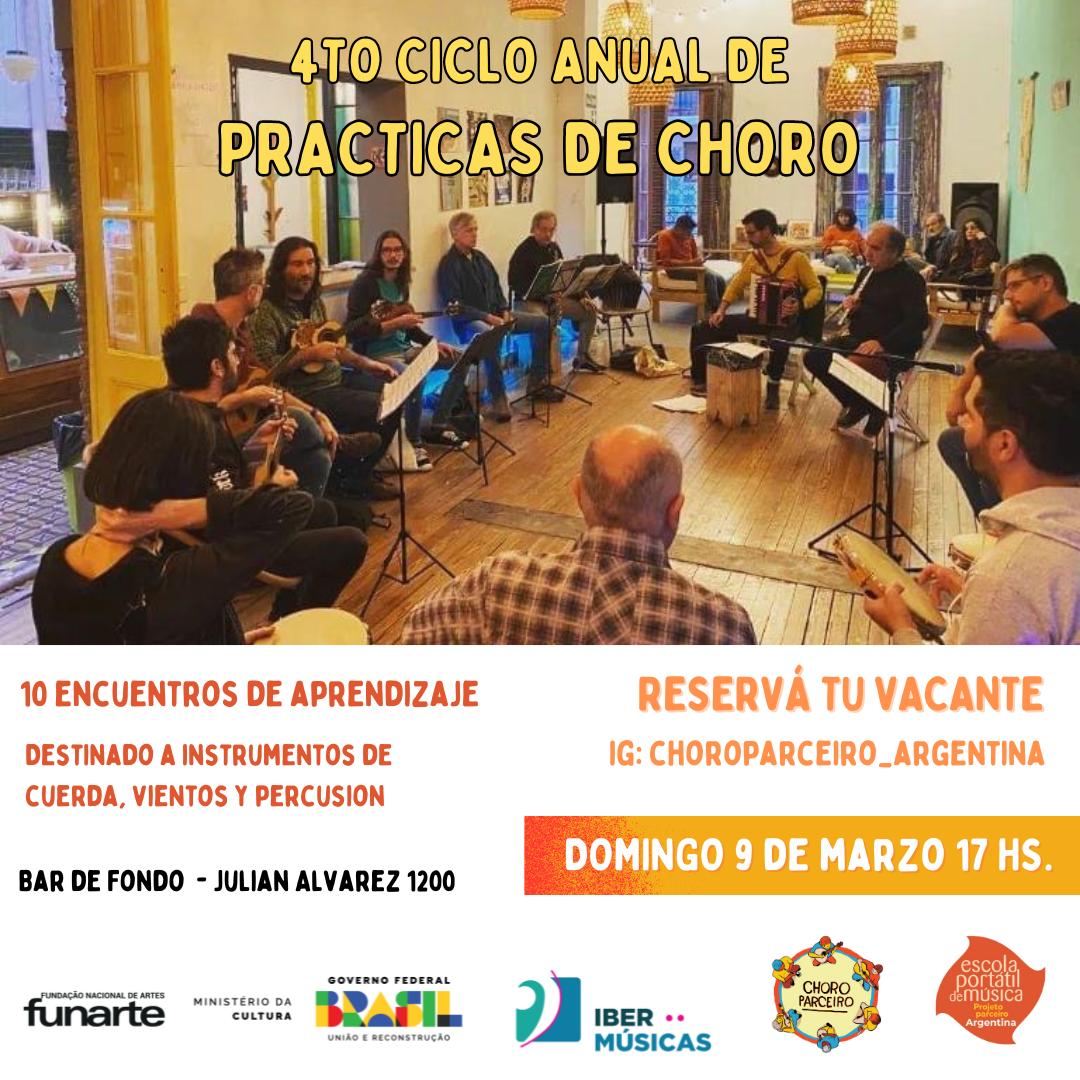 Se abre la convocatoria para ser parte del 4to Ciclo Anual de Prácticas de Choro en Buenos Aires, Argentina